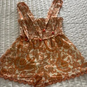 Zimmermann Orange and Cream Kids One Piece